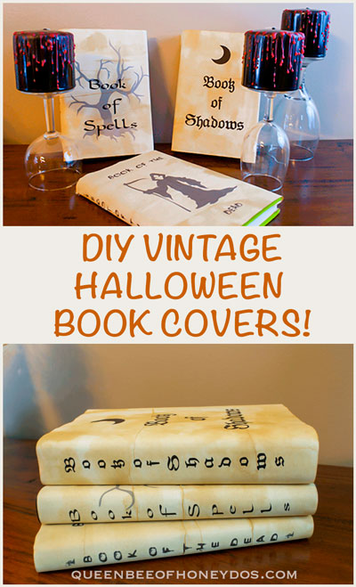 Easy DIY Vintage Halloween Book Covers • Queen Bee of Honey Dos